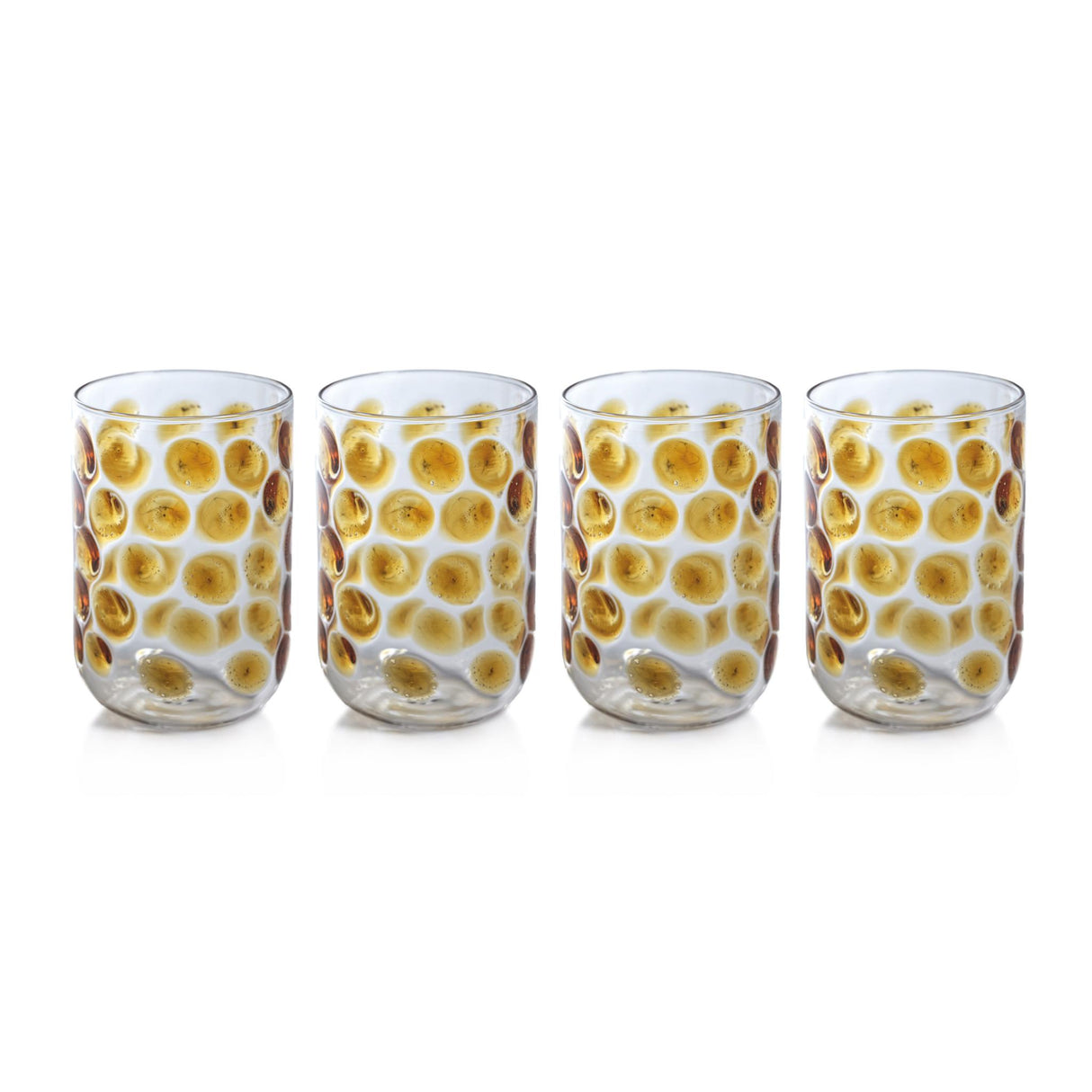 Zodax Amber Abbeville Glass Tumblers, Set of 4