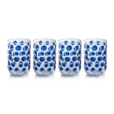 Zodax Blue Abbeville Glass Tumblers, Set of 4
