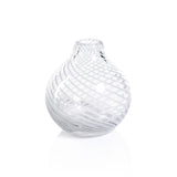 Zodax Onion White Chantilly Swirl Glass Bud Vase
