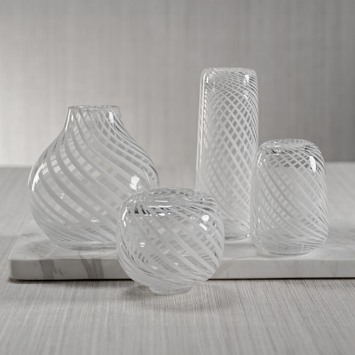 Zodax Onion White Chantilly Swirl Glass Bud Vase