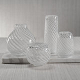 Zodax Onion White Chantilly Swirl Glass Bud Vase