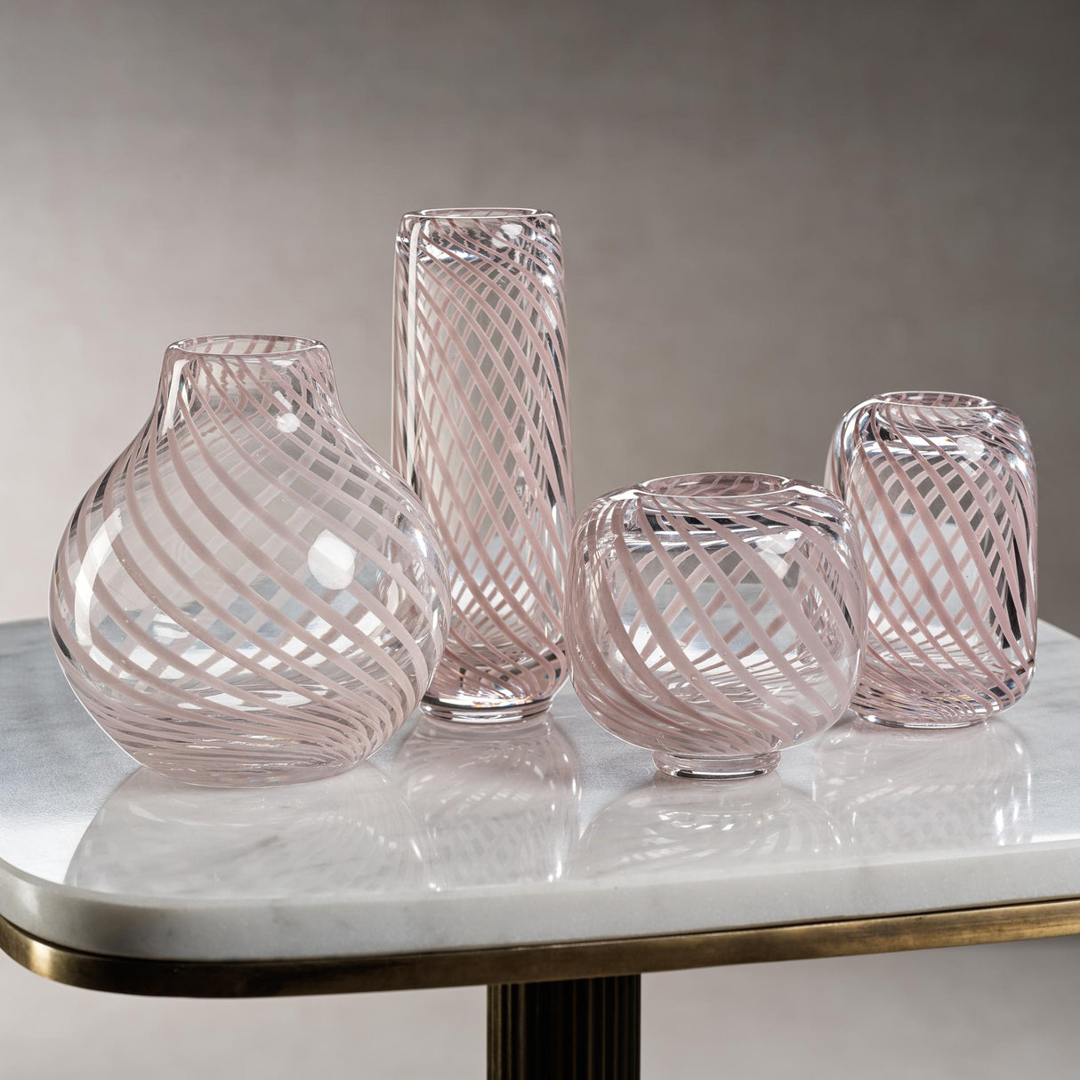 Zodax Onion Blush Chantilly Swirl Glass Bud Vase