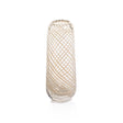 Zodax Tall Narrow Beige Chantilly Swirl Glass Bud Vase