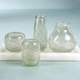 Zodax Round Green Chantilly Swirl Glass Bud Vase