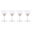 Zodax Light Amber Cambrai Martini / Cocktail Optic Glasses, Set of 4