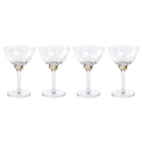 Zodax Light Amber Cambrai Martini / Cocktail Optic Glasses, Set of 4