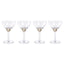 Zodax Light Amber Cambrai Martini / Cocktail Optic Glasses, Set of 4