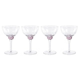 Zodax Blush Cambrai Martini / Cocktail Optic Glasses, Set of 4