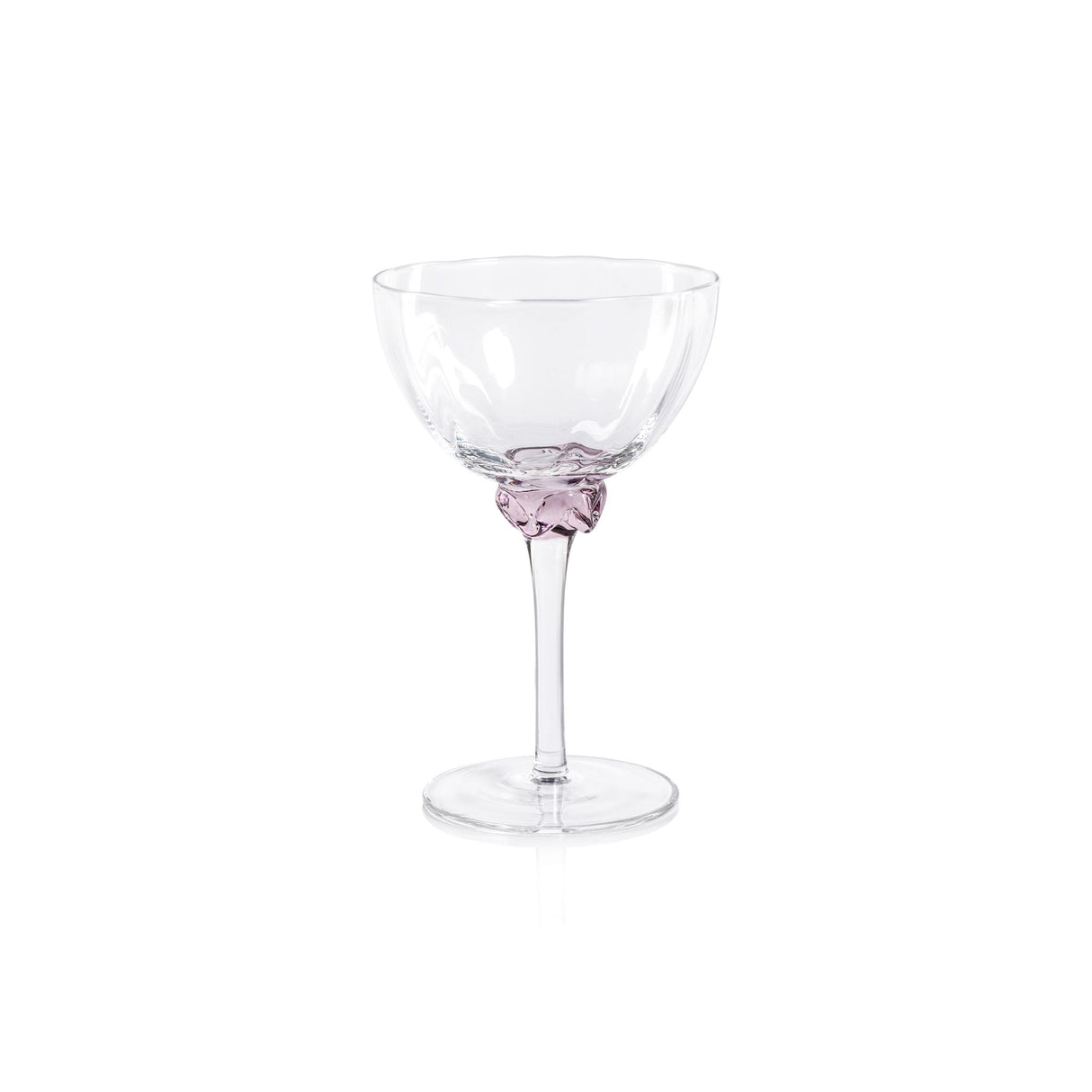 Zodax Blush Cambrai Martini / Cocktail Optic Glasses, Set of 4
