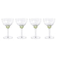 Zodax Lime Cambrai Martini / Cocktail Optic Glasses, Set of 4