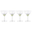 Zodax Lime Cambrai Martini / Cocktail Optic Glasses, Set of 4