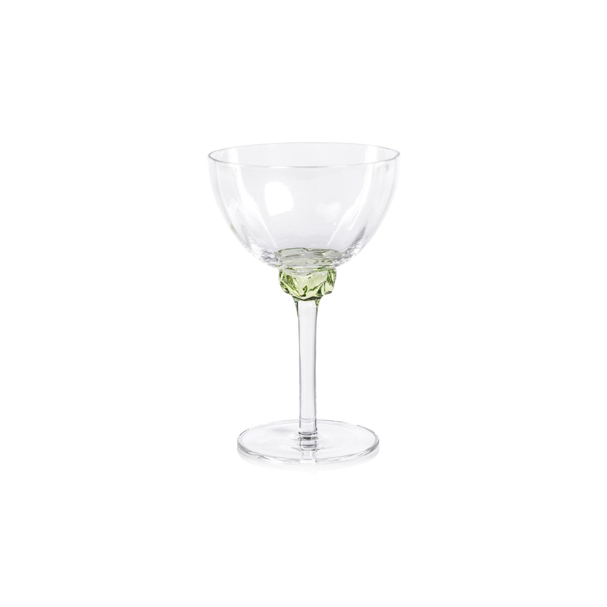 Zodax Lime Cambrai Martini / Cocktail Optic Glasses, Set of 4