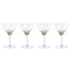 Zodax Verdant Green Cambrai Martini / Cocktail Optic Glasses, Set of 4