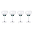 Zodax Sea Green Cambrai Martini / Cocktail Optic Glasses, Set of 4