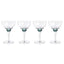 Zodax Sea Green Cambrai Martini / Cocktail Optic Glasses, Set of 4