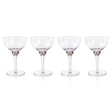 Zodax Smoky Gray Cambrai Martini / Cocktail Optic Glasses, Set of 4