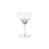 Zodax Smoky Gray Cambrai Martini / Cocktail Optic Glasses, Set of 4