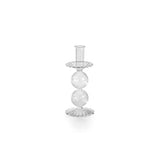 Zodax 8.25"- Small Sabadell Swirl Glass Taper Candle Holders, Set of 2