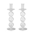 Zodax 10.5"- Medium Sabadell Swirl Glass Taper Candle Holders, Set of 2