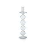 Zodax 13"- Large Sabadell Swirl Glass Taper Candle Holders, Set of 2
