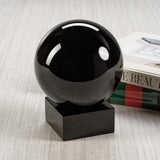 Zodax Small Black Sakinah Decorative Crystal Glass Orb on Base