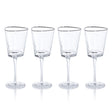 Zodax Kampari Triangular Wine Glasses with Platinum Rim, Set of 4