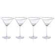 Zodax Kampari Triangular Martini Glasses with Platinum Rim, Set of 4