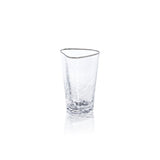 Zodax Kampari Triangular Highball Glasses with Platinum Rim, Set of 4