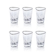 Zodax Kampari Triangular Shot Glasses with Platinum Rim, Set of 6