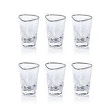 Zodax Kampari Triangular Shot Glasses with Platinum Rim, Set of 6
