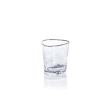 Zodax Kampari Triangular Double Old Fashioned Glasses with Platinum Rim, Set of 4