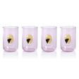 Zodax Pink Ambrosi Tumblers with Gold Accent, Set of 4