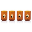 Zodax Desert Amber Ambrosi Tumblers with Gold Accent, Set of 4