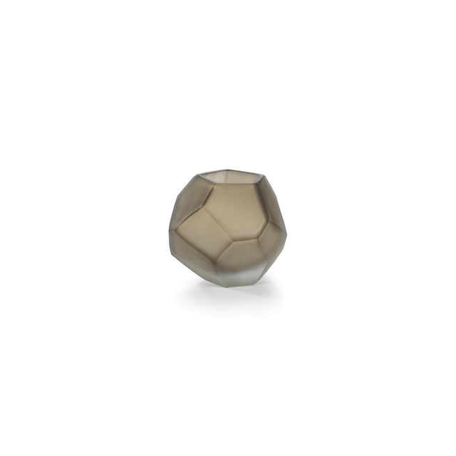 Zodax Small Kubo Faceted Frosted Taupe Vase