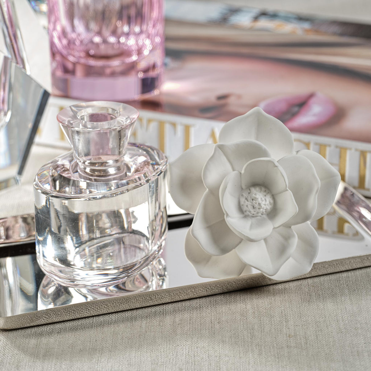 Zodax Gabriella- Lily of the Valley, Rose Petals and Musk Venezia Porcelain Diffuser