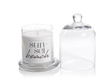 Zodax Sunset Beach Scented Candle Jar with Glass Dome