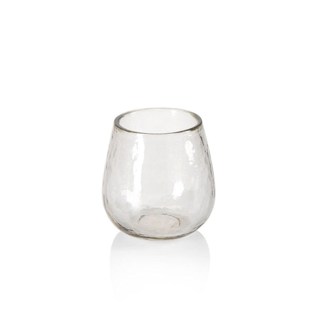 Zodax Clear Garan Hammered Stemless All Purpose Glass, Set of 4