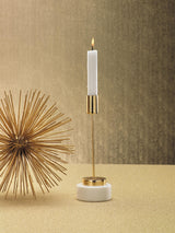 Zodax Mannara Brass and Marble Taper Candle Holder