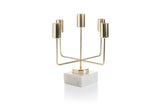 Zodax Mannara Five Tier Brass and Marble Taper Candle Holder