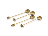 Zodax Gold & Black 4-Piece Set Aku Small Tea Spoons