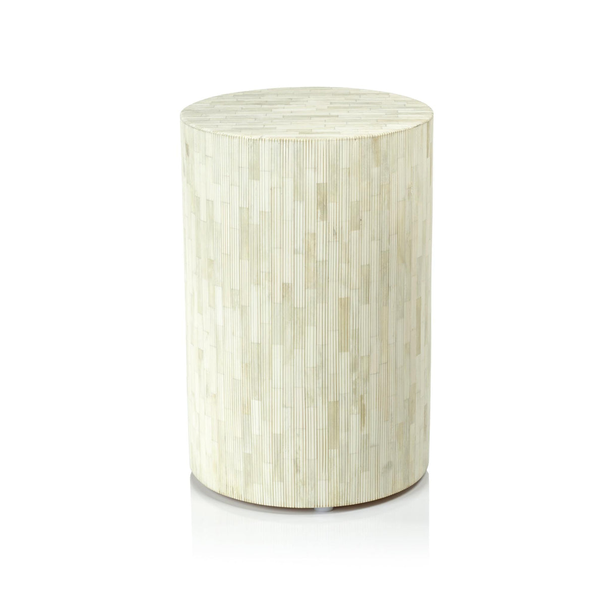 Zodax Motala 17.75" Tall Round Natural Bone Inlay Stool