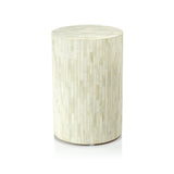 Zodax Motala 17.75" Tall Round Natural Bone Inlay Stool