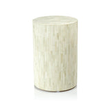 Zodax Motala 17.75" Tall Round Natural Bone Inlay Stool
