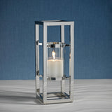 Zodax 18" Irvine Polished Steel Hurricane Candle Holder