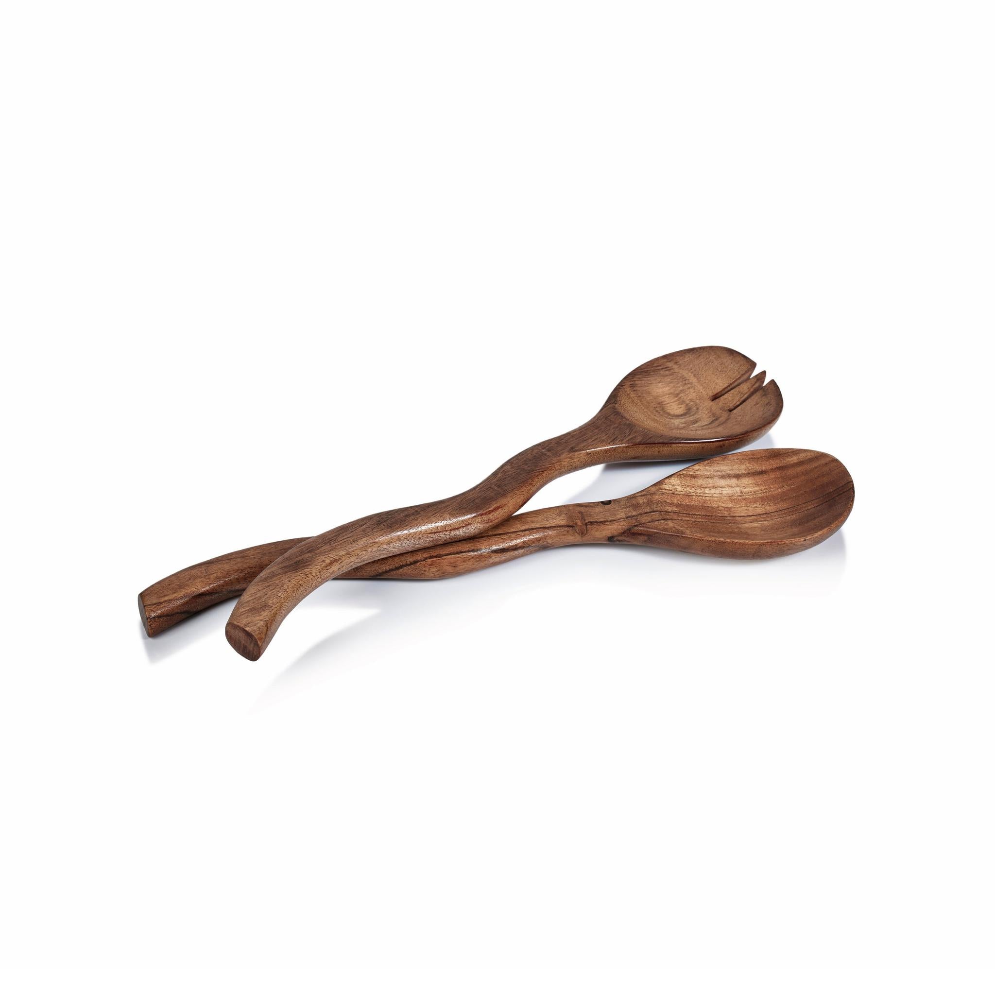 Mango Wood Curvy Salad Server Set - Thumbnail 5