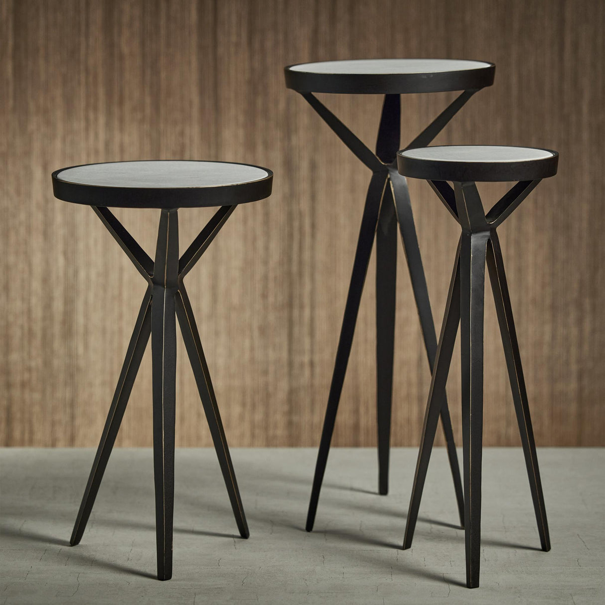Zodax 9.5" x 20.5" Adhara Aluminum Cocktail Table with Marble Top