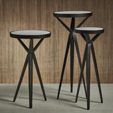 Zodax 9.5" x 20.5" Adhara Aluminum Cocktail Table with Marble Top