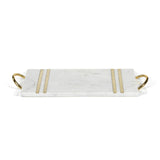Zodax Ellie Rectangular Marble Serving Tray with Brass Handles