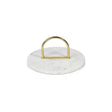 Zodax Ellie Round Marble Serving Tray with Brass Handle