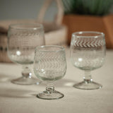 Zodax Colette Hand Made & Etched White Wine Glasses, Set of 4